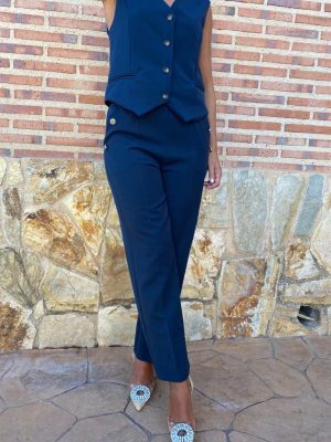 pantalon silvina de color azul marino