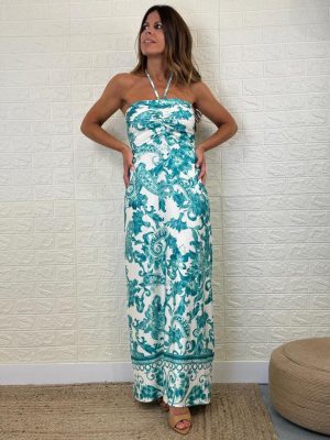 vestido summer con estampado de color verde agua