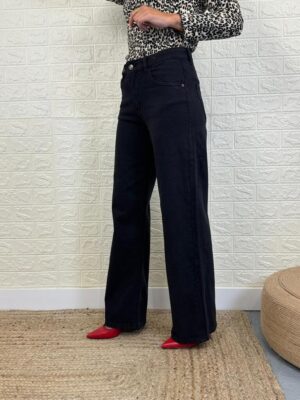 pantalon city negro recto y ancho