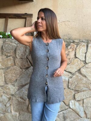 chaleco sury de punto edicion color gris