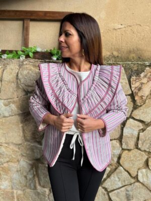 chaqueta viena edicion color rosa empolvado