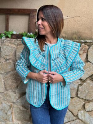chaqueta viena edicion color turquesa
