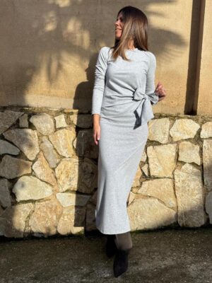 vestido lazada edicion color gris