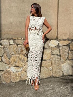 conjunto valsay de crochet color blanco