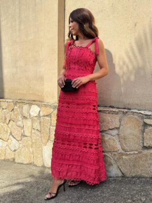 vista completa del vestido monaco edicion color rojo