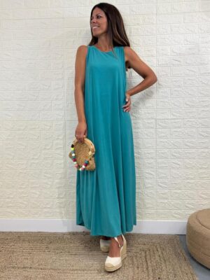 vestido maia edicion color azul turquesa