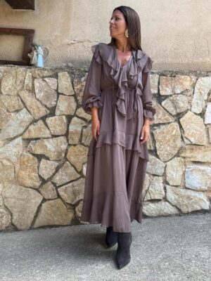 vestido zoe edicion color marron chocolate